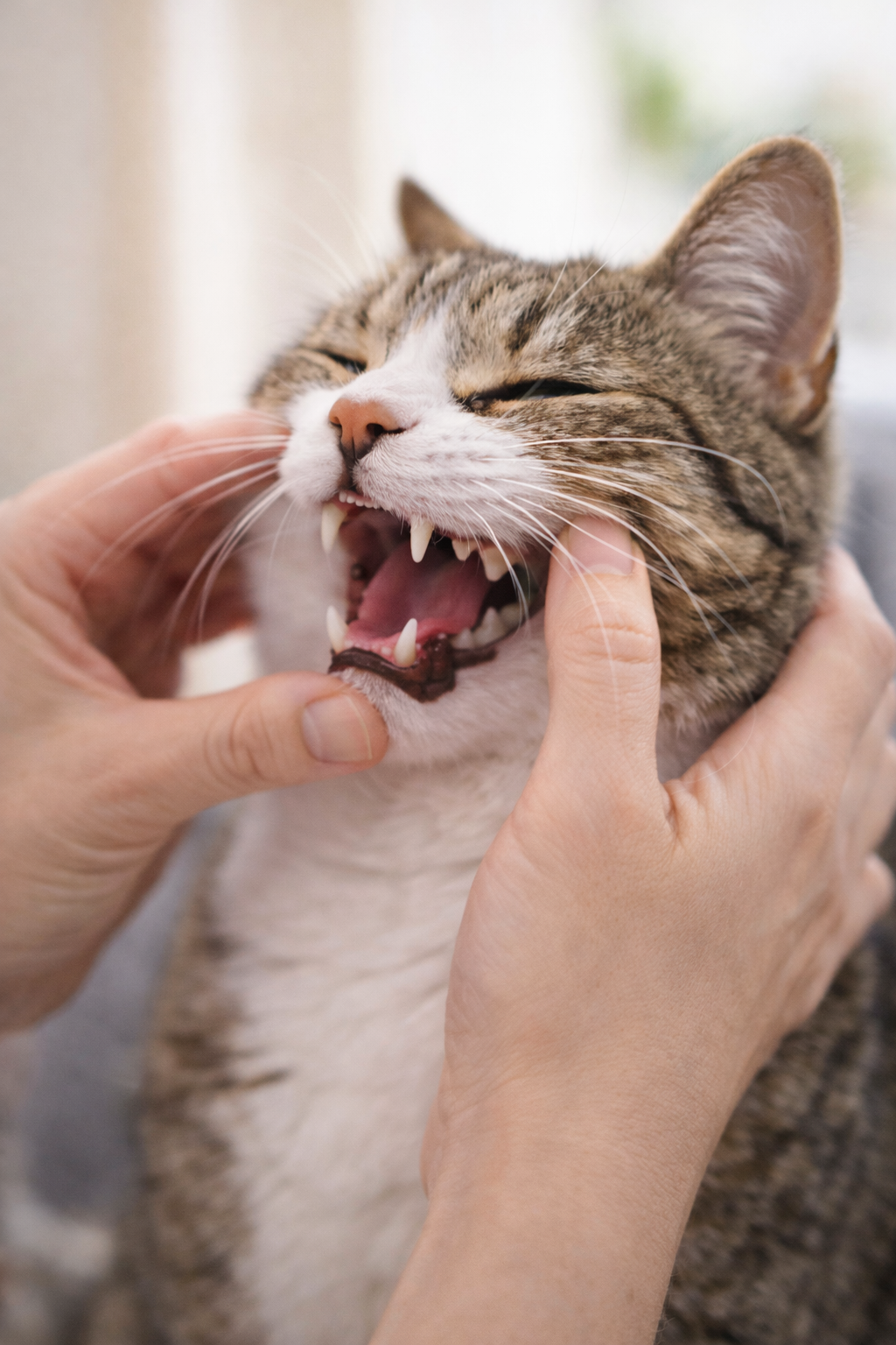 嫌がる猫