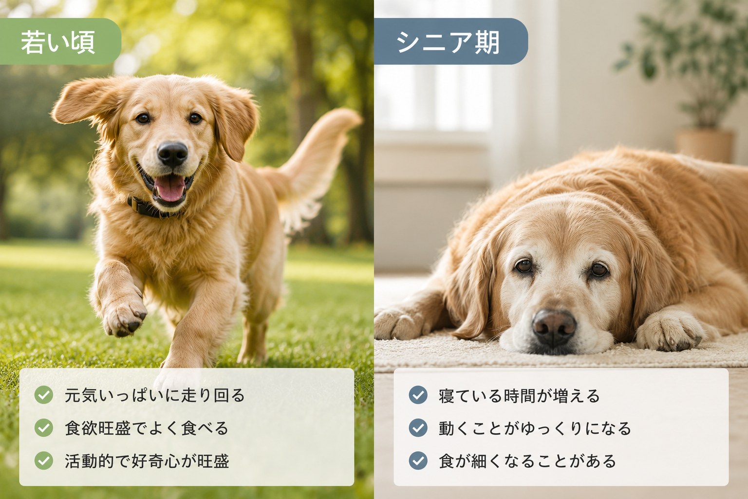 若い頃とシニア期